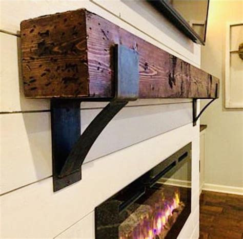 metal brackets for fireplace mantel